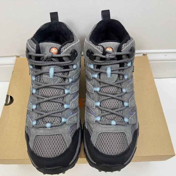 Merrell Womens Moab 2 II Mid Hiking Boot Grey Granite Waterproof Outdoor Shoe - Picture 3 of 9